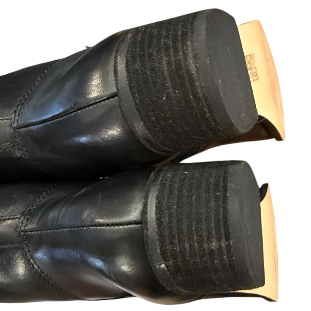 Botkier Ramona Black Leather Ankle Boot Side Zip Low Block Heel Brazil-Made 7.5 - Picture 10 of 16